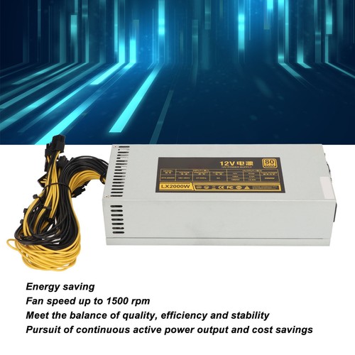 2000W Mining Power Supply Support 8 GPU Cards Single Channel 2U PSU PC Mining CB - Afbeelding 20 van 22