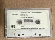 (NEW) Altair Disk Boot Loader Version 4.1 Cassette - May 1, 1977 MITS -Very Rare