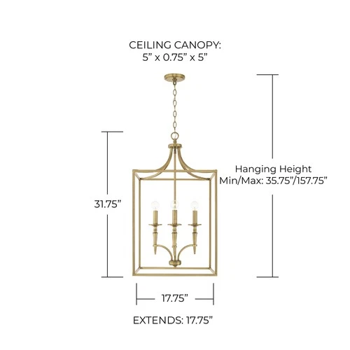 Capital Lighting 542641 Abbie 4 Light 18"W Pendant - Brass - Picture 2 of 10