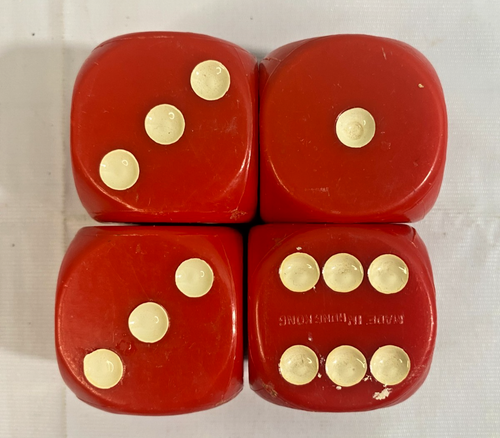 VINTAGE 4 Jumbo 1-1/2" Dice - Las Vegas - Made in Hong Kong - COOL! - Picture 2 of 4