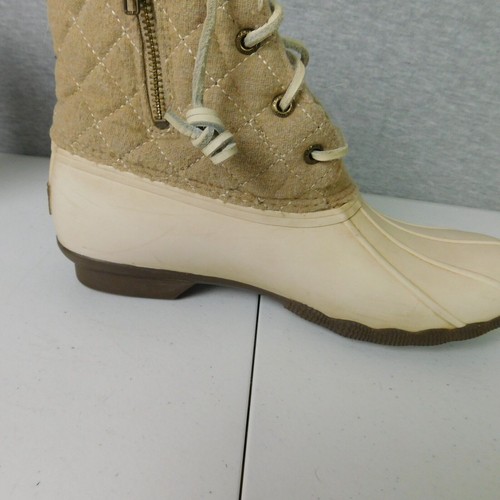 Sperry Damenstiefel 9M Wollmischung hellbraun Top-Sider Salzwasser Regen Ente - Bild 8 von 17