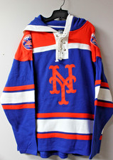 New MLB New York Mets Lacer jersey style mid weight cotton hoodie men's L