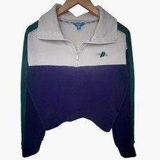 Prince Pickleball Quarter Zip Sweatshirt Womens M White Purple Green