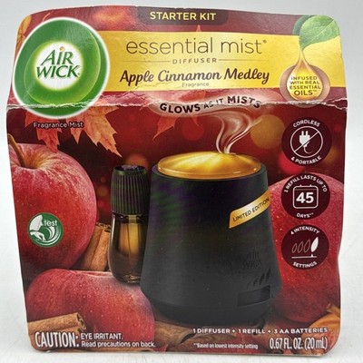 Air Wick Essential Mist Apple Cinnamon Medley Starter Kit Diffuser & Refill NEW