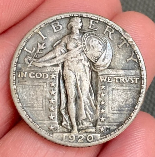 Nice Grade 1920 D, Denver Mint Standing Liberty Quarter