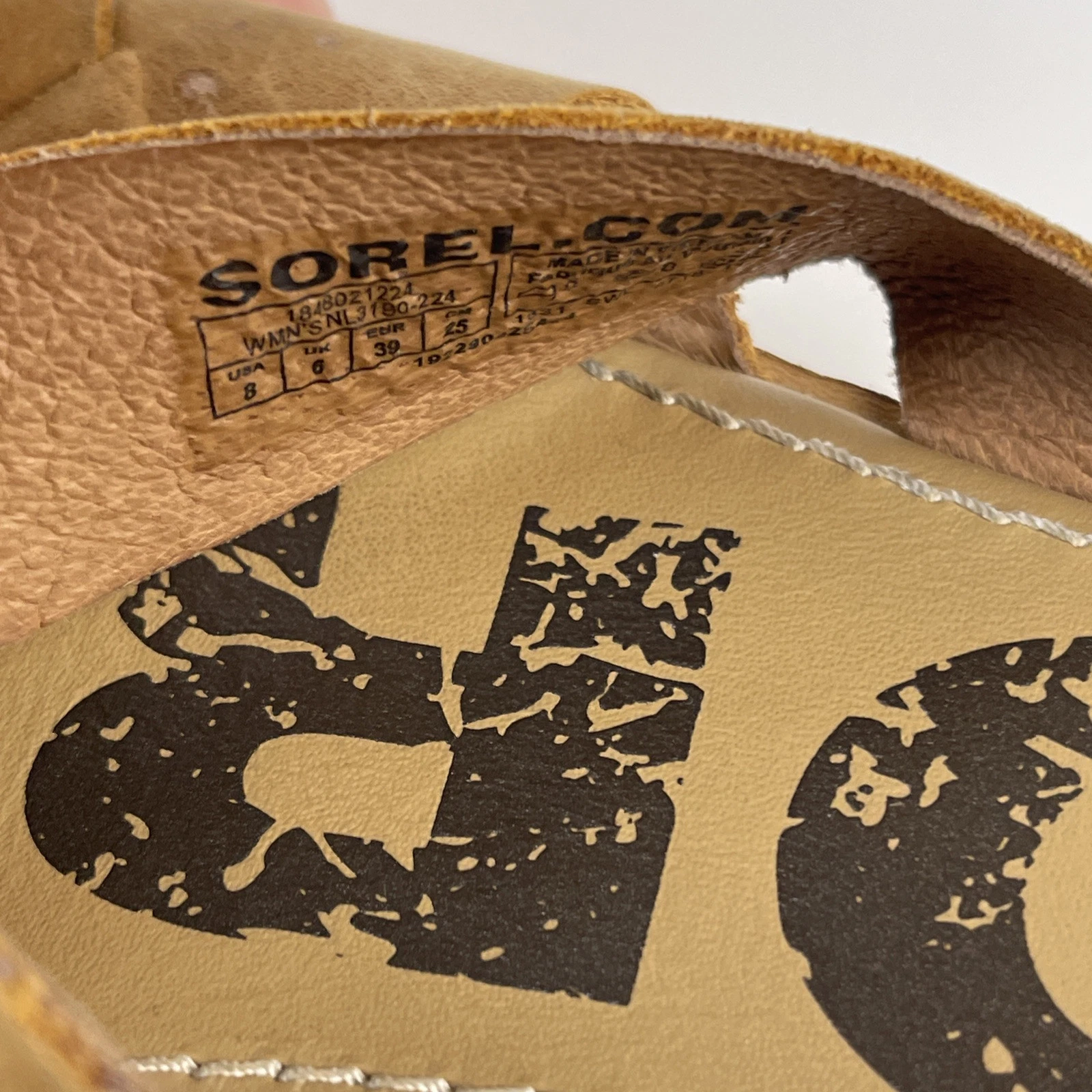 sorel slide leather woven strap ella shoes