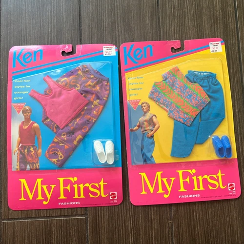 2 Vintage Mattel Barbie My First Fashions For KEN Doll #2944 3426 Retro Colorful