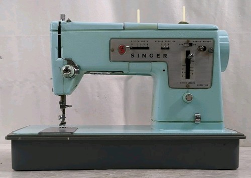 Vintage Singer Sewing Machine Model 348 With Case Instructions & Accessories - Picture 1 of 16