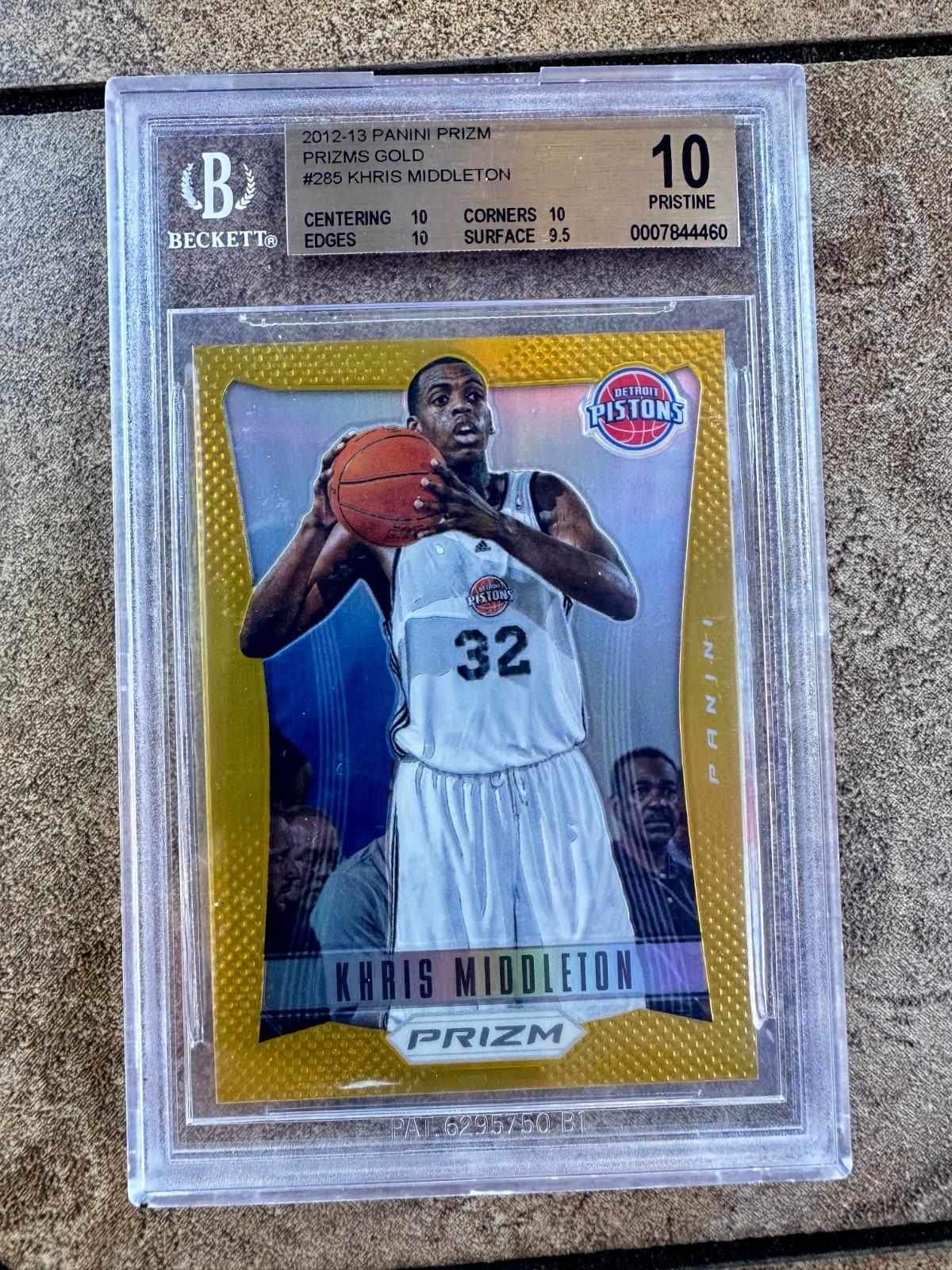 Khris Middleton 2012 Panini Prizm Gold Prizm Rookie /10 BGS 10 Wizards