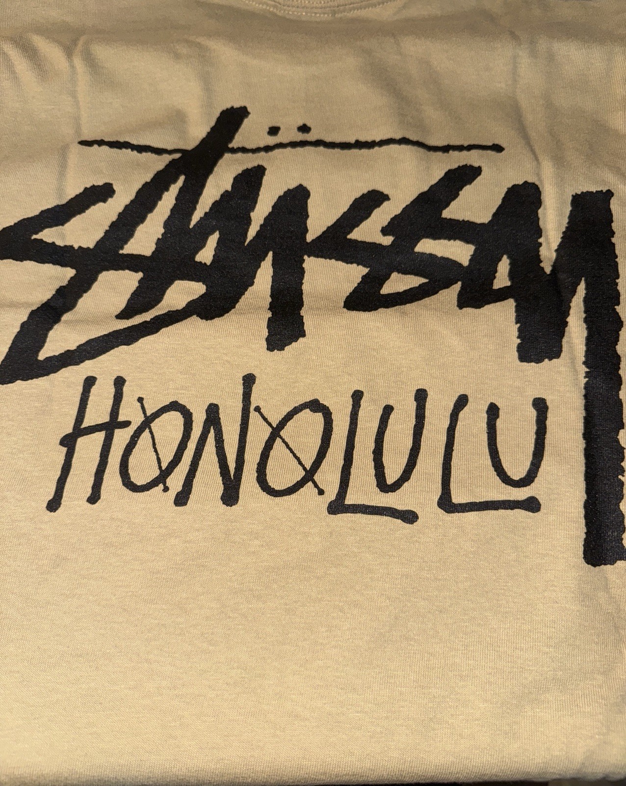 Stussy Honolulu Exclusive Chapter T-Shirt Khaki Rare Color— Size Adult Large thumbnail 3