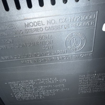 AIWA 3-CD Stereo CX-NV2100U 1997 with Speakers CD WON'T OPEN PARTS