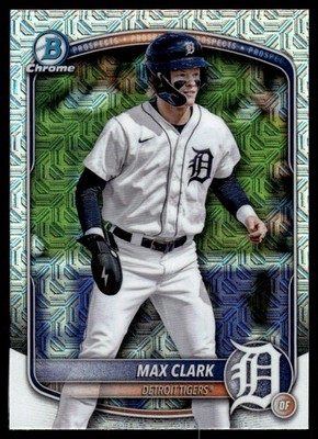 Max Clark 2025 Bowman Chrome Rookie Mega Box Mojo Refractor Card #BCP-24 Detroit