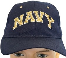 NAVY Midshipmen Black Fitted USNA Hat by Zephyr w/Gold Raised Script size 7 1/8