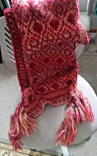 Fraas Scarf 68" x 12" Multi-colored Wines, Purple, Gold Soft Acrylic