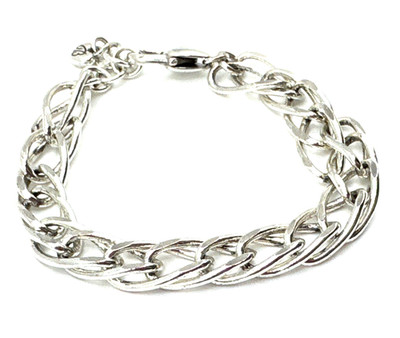 Brighton Double Ovals Linked Add Clip On Charms Bracelet 8.5 Inches