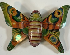 Vintage Tin Friction Toy Butterfly With Flapping Wings