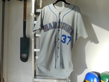 Game worn 1991 Seattle Mariners ROAD jersey #37 Russ Swan NOB Size 48 tapered