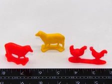 Vintage X3 Farm Animal Figures Sheep Chickens 80’s Tim-Mee Hong Kong Lot