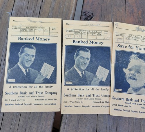 Vintage Bank Deposit Envelopes Southern Bank And Trust Richmond VA - Picture 2 of 6