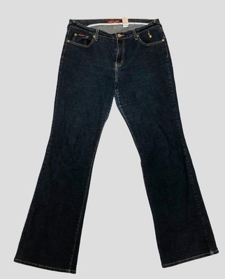 Baby Phat JEANCO. Jeans Size 16 Dark Wash Straight Leg Y2K Embroidered Logo