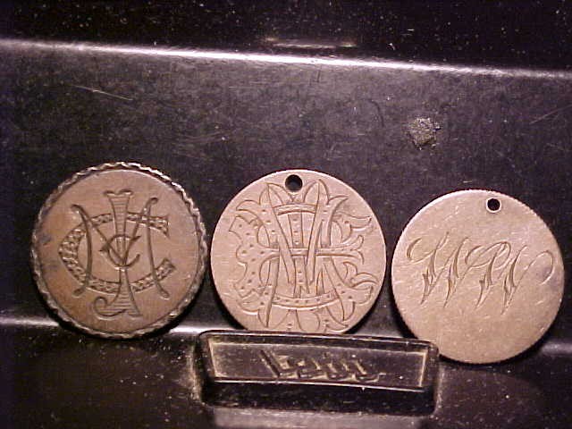 3 pieces LOVE TOKENS on a Seated Dimes and Canada 5 cent
