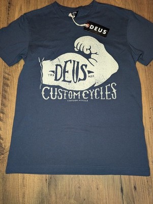 Deus Ex Machina Custom Cycles Tee Navy S NWT Graphic Motorcycle Shirt