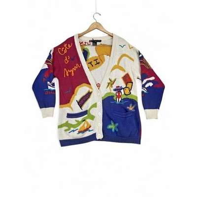 I.B. Diffusion Sport Women's M Beach Novelty V-Neck Cardigan