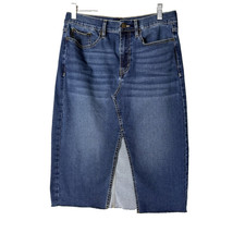 Calvin Klein Denim Midi Skirt Womens 8 Y2K Cowgirl Classic Preppy Retro Spring