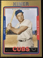 2005 Ralph Kiner Topps Gold #74 Retired Sig Serial # 197/500 Chicago Cubs HOF