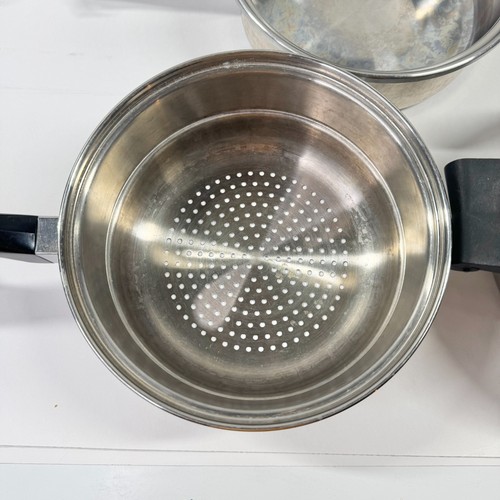 Saladmaster 4 Pc Stainless 18-8 Tri-Clad Double Boiler Pot Steamer w Vapo Lid 8” - Picture 7 of 14