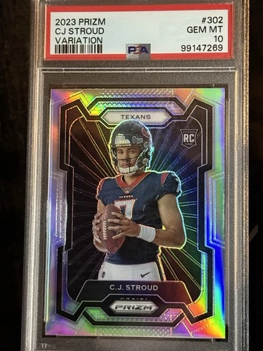 2023 PANINI PRIZM #302 ROOKIE VARIATION SILVER PRIZM (RC) C.J. STROUD PSA 10💎