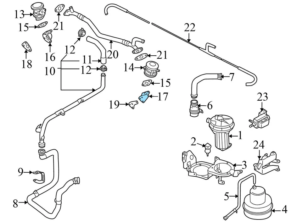 AUDI A8 QUATTRO 2000-2002 2004-2007 - EGR IZQUIERDO / Adaptador de válvula combinada / Soporte Foto 3 de 4