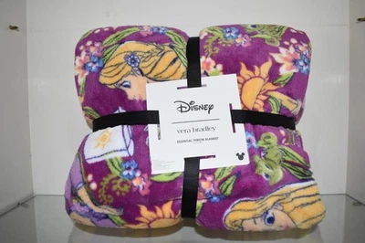 Vera Bradley Disney Rapunzel Climbing Ivy Throw Blanket 50" x 80" Purple NWT