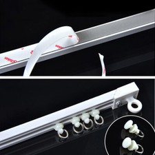 New 3M Plastic Flexible Self Adhesive Curtain Track Rail Sliding Kit UK STOCK