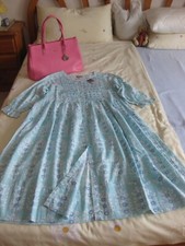 Damen Maxikleid 3/4 Ärmel Sommerkleid Stufenrock 100% Baumwollbatist XL NP179,-