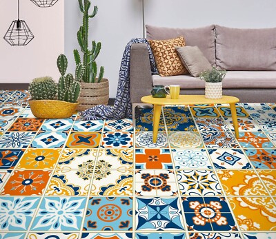 3D Flower Tile O1757 Floor WallPaper Murals Wall Print Decal 5D Eve 2024
