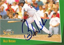 Billy Hatcher autographed baseball card (Boston Red Sox) 1993 Score #225