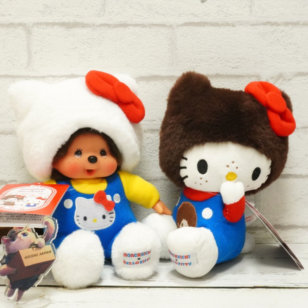Monchhichi x Hello Kitty Plush doll type 2 S size Sekiguchi New
