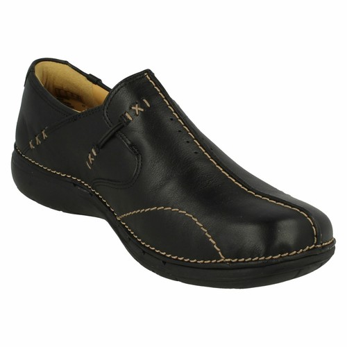 Ladies Clarks Unstructured 'Un Loop' Leather Casual Slip On Shoes D & E Fittings - Picture 11 of 12