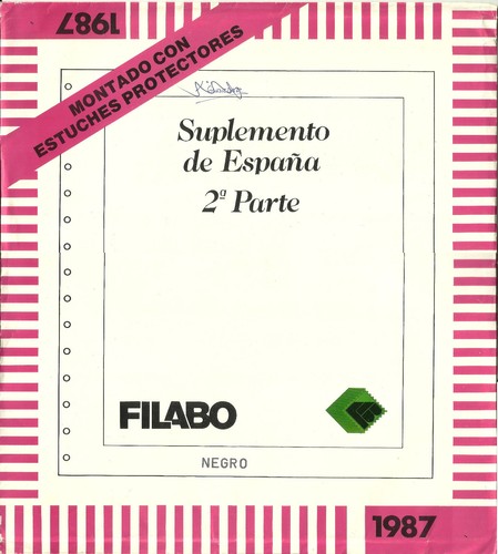España, 1987 (2ª parte) Hojas filoestuches en negro, nuevas | eBay