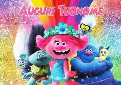 MODECOR Cialda TROLLS NOME Decorazione Torta Ostia Zucchero