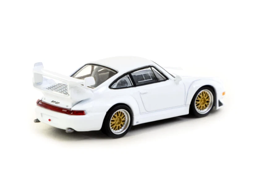 Coche modelo diecast Tarmac Works x Schuco Porsche 911 GT2 blanco Global64 1/64 Foto 3 de 3