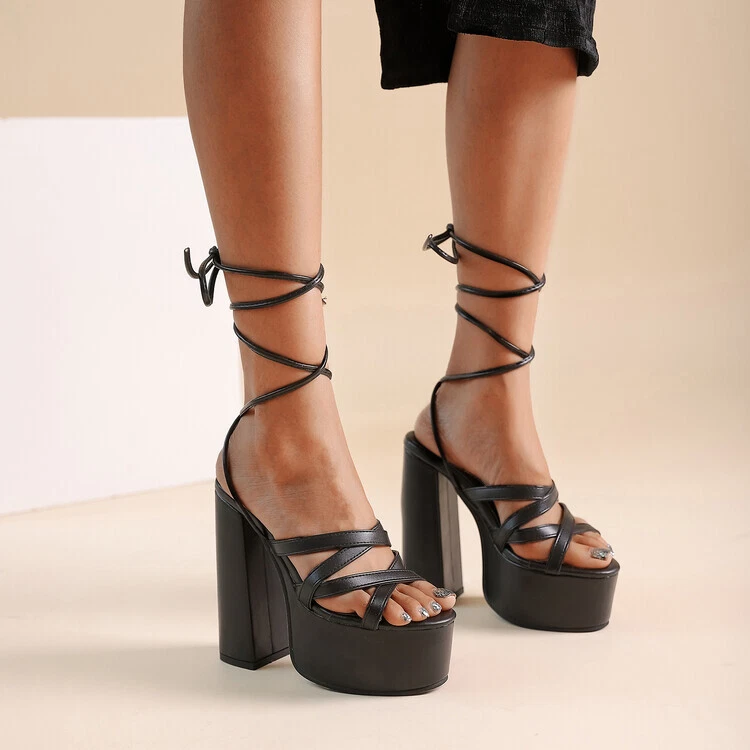 Leg clearance wrap heels