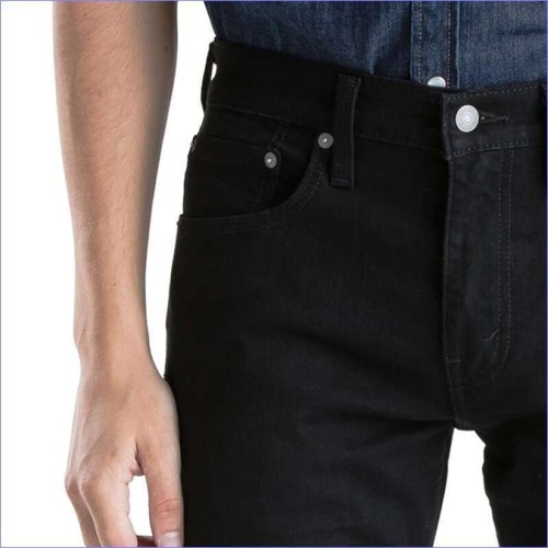 LEVIS 512 Jeans Mens Slim Taper Fit Original Riveted Jet Black Nightshine Denim - Picture 3 of 5