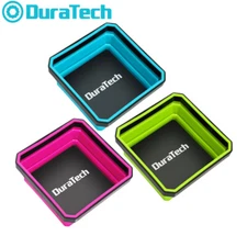 DURATECH Magnetic Foldable Parts Tray Set Collapsible Silicone Tool Tray Set 3PC