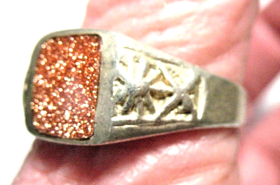 ANILLO DE PLATA ESTERLINA ORO PIEDRA HOMBRE TALLA 10,5 5,2 GRAMOS Foto 2 de 3