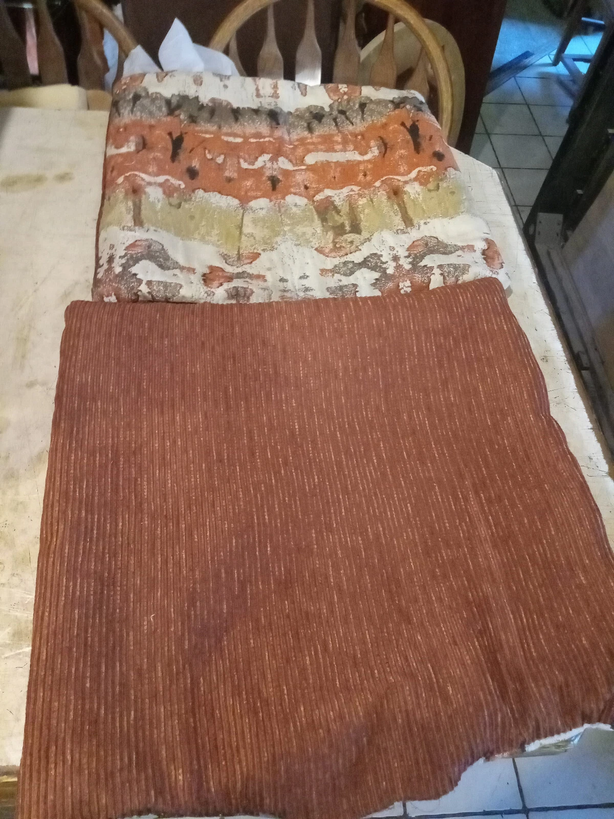 Pair of Rust Abstract Print Decorative Print Throw Pillows 20 x 20