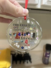 Taylor Swift Eras Tour Custom Glass Ornament Round Cute