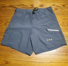 Salt Life SLX-QD Swim Board Shorts Men's XXL Grey Yellow Swimming Trunks