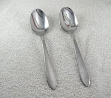Simba Serving Spoon Set Solid Pierced  Oneida 18/0 Frosted Stainless Flatware